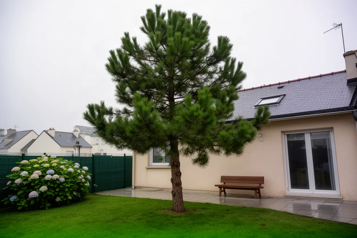 Pin dense avant élagage à Saint-Nazaire